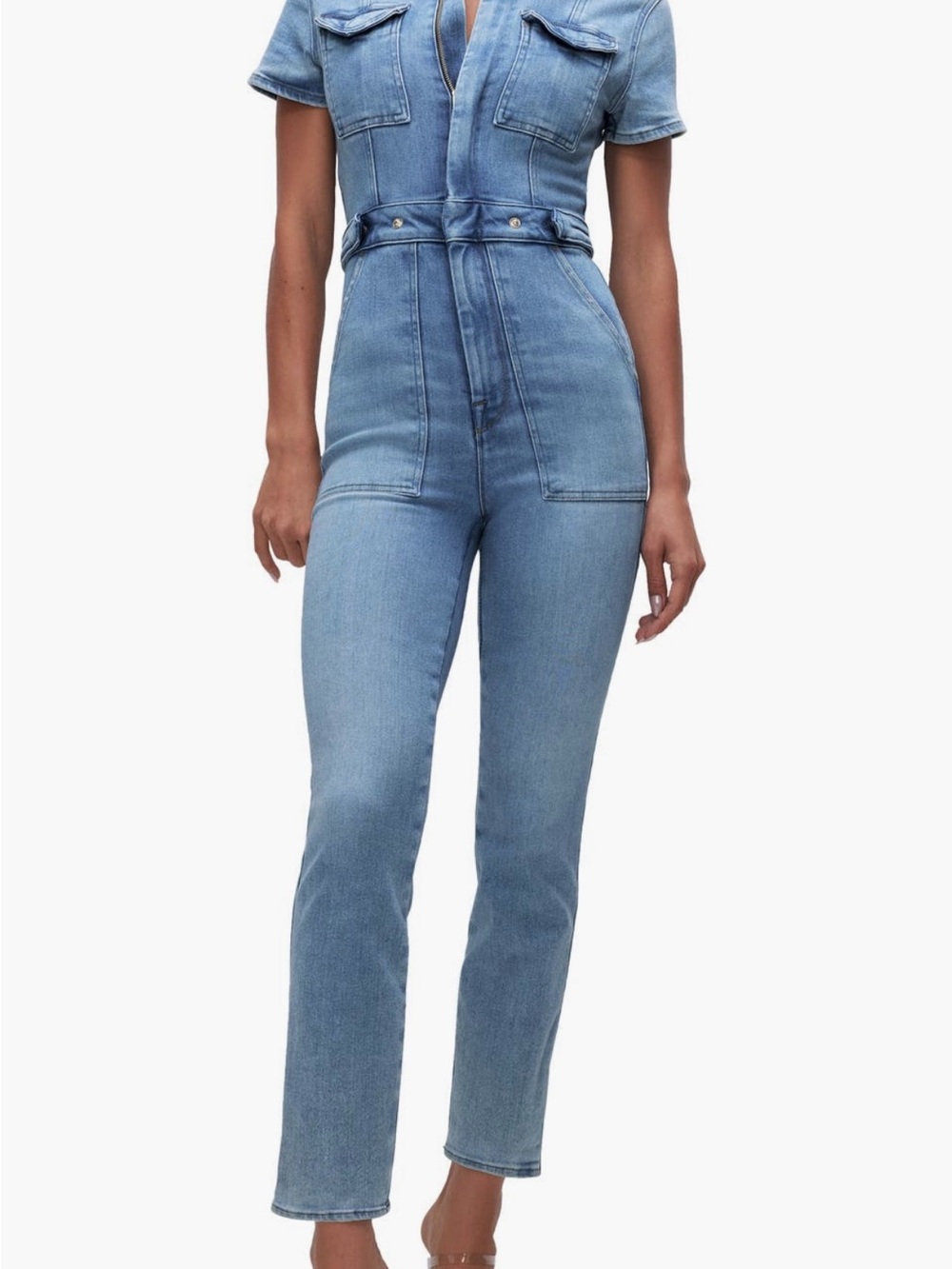 Good American Fit For Success Denim Jumpsuit - Blue274 - XS - NWT
